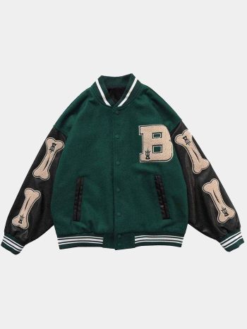 Men Bone College Varsity Jacket