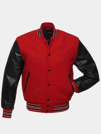 Men Red Varsity Jacket