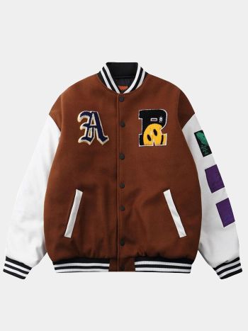 Men Rocky Smiley Varsity Jacket